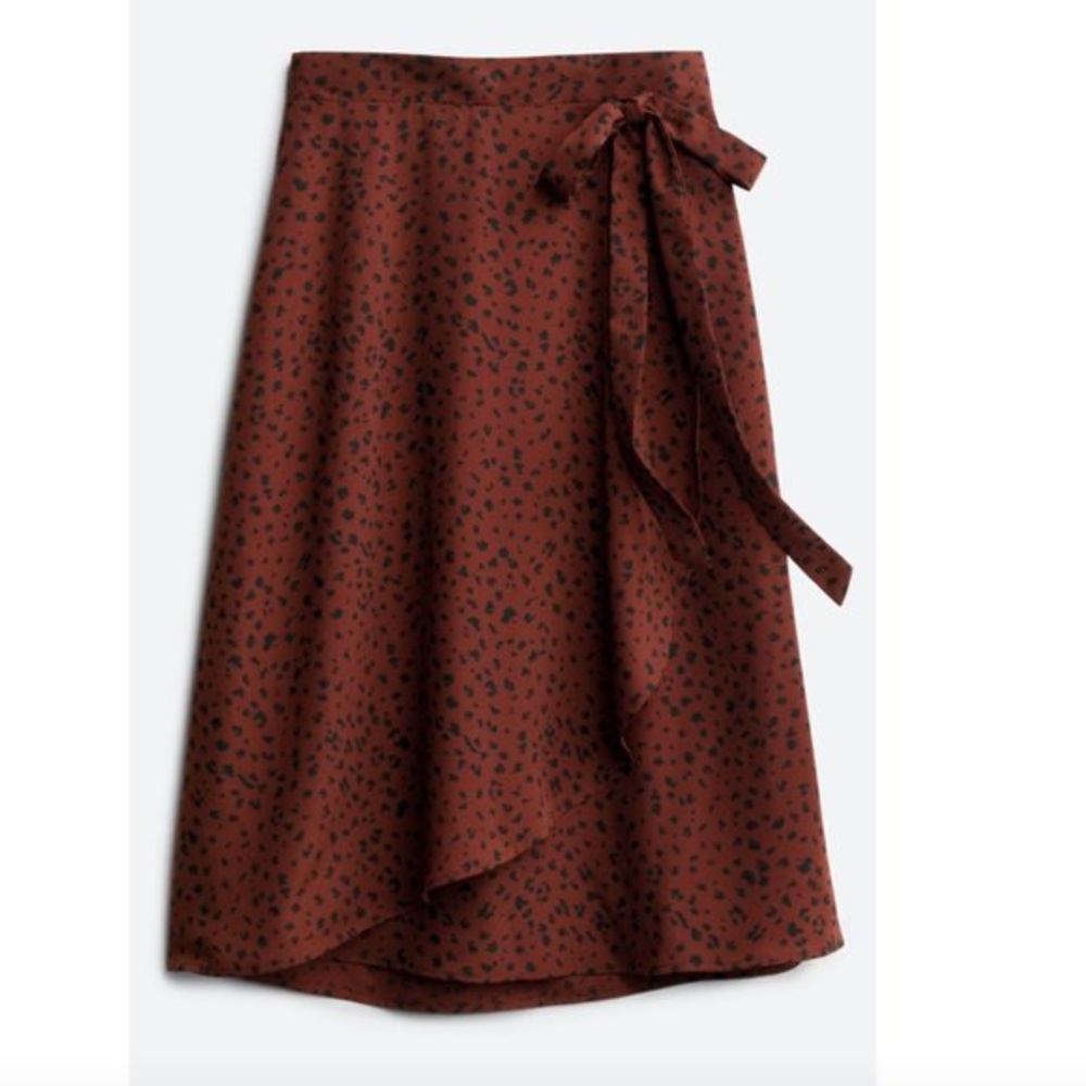 Le Lis Alanna Faux wrap midi skirt large NWT